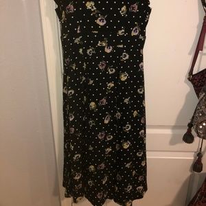 forever 21 black flowery midi dress